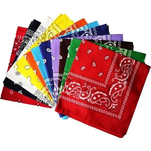 Square Paisley Bandanas Headbands For Women Men Fashion Fabric Ride Mask Hip Hop Hairbands Sport Head Bands Scarfs Accessories