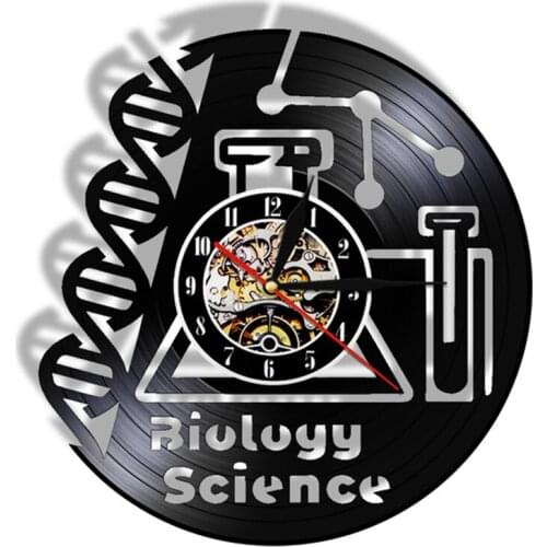 Biology Chemistry Science Instrument Wall Clock Oxygen Molecule Chemical Formula Wall Art Decor Vinyl Record Wall Clocks