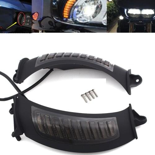 Black Motorcycle LED Side Light Turn Signal Light Blinker For Harley Road Glide 2015-2020