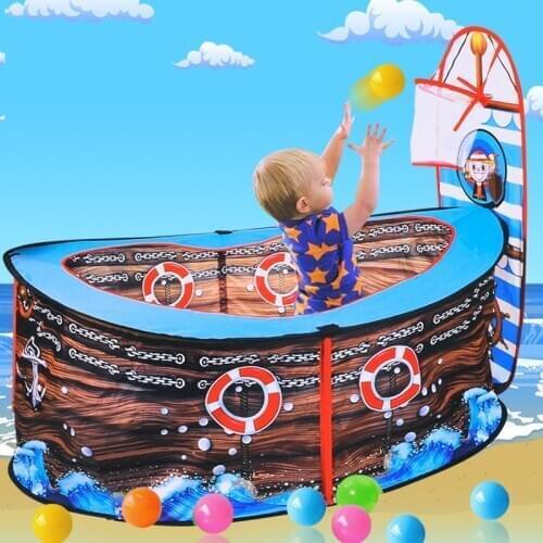 New Corsair Play Tent for Kids Pirate Ship Childrens Tent Ocean Ball Pool Play Fence Toy Tent House for Children