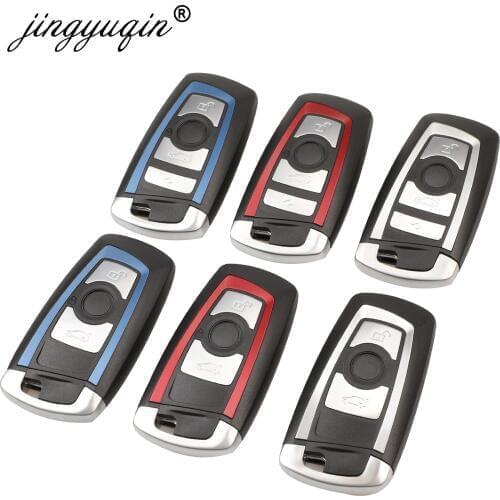 Jinyuqin 10pcs/lot 3/4 Buttons Smart Remote Keyless Shell for BMW F CAS4 5 Series 7 Series Smart Key Fob Case
