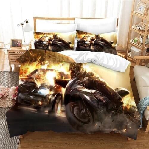3D car duvet cover set queen size luxury bedding set with pillowcase 3pcs bedclothes twin bed set home textile bed line