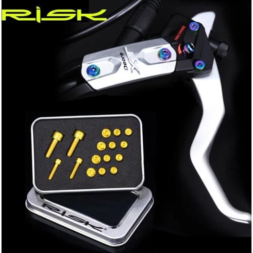 RISK Oil Disc Titanium Alloy Screw Kit for Vertical Cylinder XT775 Mountain Bike Cylinder Head Brake Bar Fix Ultra Light 48g