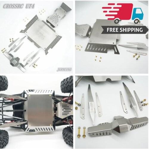 Metal stainless front rear steel bottom armor chassis protection for CROSSRC UT4 1/7 ROCK CRAWLER