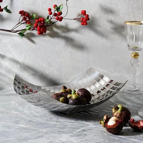 Metal Material Fruit Plate Snack Plate Dried Fruit Plate Storage Basket Office Coffee Table Desk Home Decoration Decoration