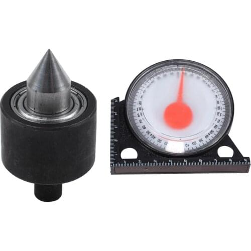Tilt Level Mini Clinometer Gauge Measurement Tool Angle Slope with Live Center Head for Mini Lathe Woodworking