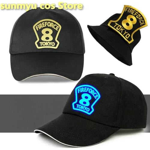 NEW Anime Enn Enn No Shouboutai Fire Force Cosplay Baseball Cap Hat Men Women Night Lights Hat Daily Travel Topee Gifts Cool