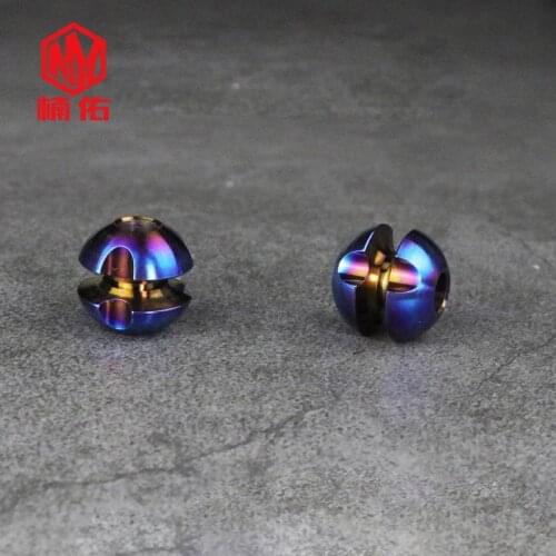 Handmade Titanium Alloy Knife Beads Paracord Knife Bead EDC Outdoor Pocket Tool Titanium Bracelet Necklace Pendant