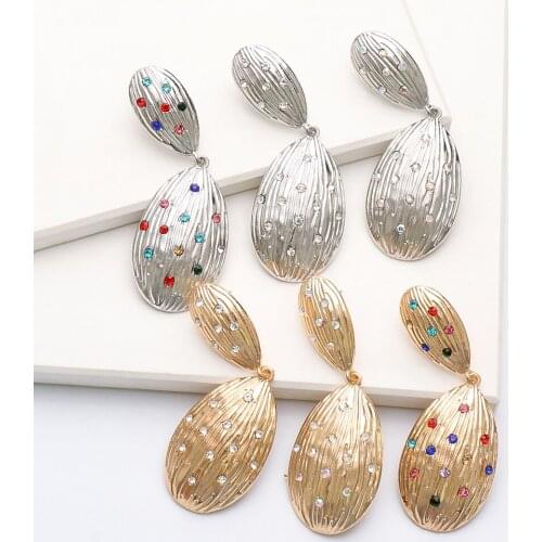 Wholesale New Goth Dangle Earrings Vintage Punk Women Cute Crystal Geometric Big Drop Earrings Party Gift Jewelry Accessories