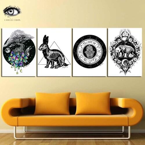 Panda by Pixie Cold Art HD print 1 piece canvas City Indian art Poster abstract animals painting Wall Pictures For Living Room