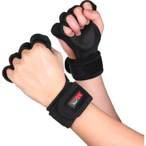 Weight Lifting Fitness Gloves With Wrist Wraps Silicone Gel Full Palm Protection Gym Workout Gloves Power lifting Equipment