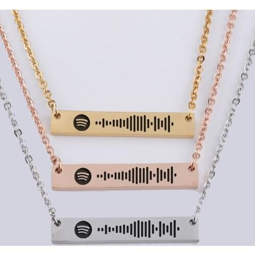 Personalized Engraved Your Favorite Spotify Scan Code Music Song Code Exquisite Beautiful Clavicle Necklace To friends Gifts