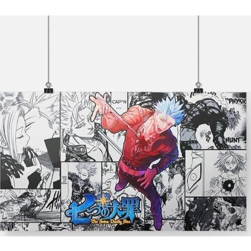 Ben Foxs Sin of Greed Nanatsu no Taizai Poster Framed Wooden Frame Canvas Painting Wall Art Decor Study Home Decoration Prints