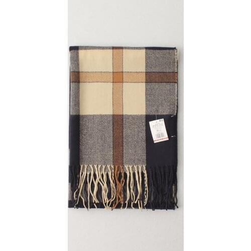 Check plaid cashmere pashmina scarf with tassel women winter thick warm acrylic blanket scarves shawl wraps bufanda