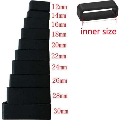 20mm 22mm 24m Silicone Ring Keeper Buckle Loop Holder for Samsung Garmin Amazfit Huawei Fossil Fitbit Watch Band Smartband Strap