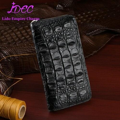 Lido Empire Charm Brand Luxury Men Wallet Genuine Crocodile Leather Mens Fashion Clutch Long Style Wallet
