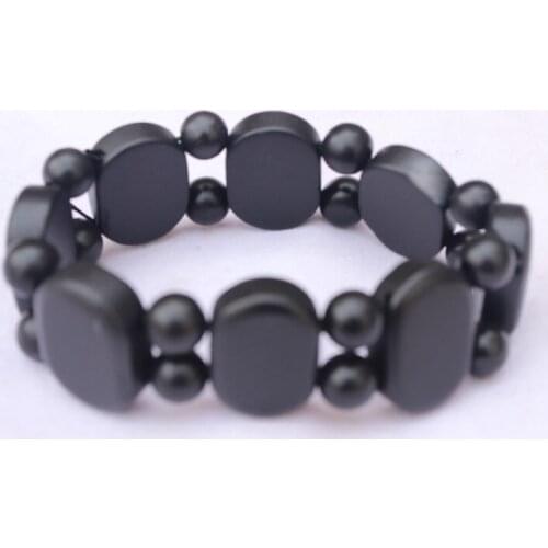 Hand Row bracelets Real black jade Byanshi Men Natural sibin stone needle Bangle /bian stone bracelet /healthcare treatment