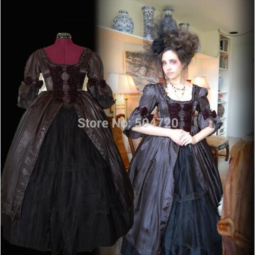 Tailored!Blue Duchess Queen Marie Antoinette Day Court regency Renaissance Gothic Theatre medieval Gown Ball dress HL-466