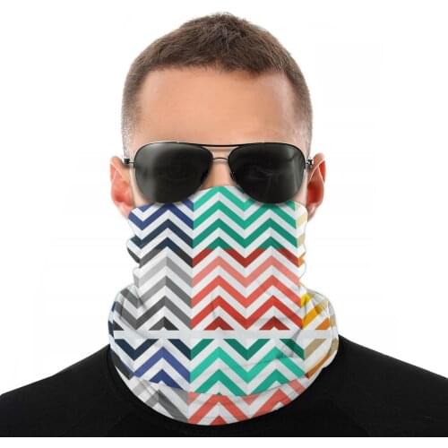 ZigZag Colorful Waves Magic Scarf Half Face Mask Unisex Halloween Tube Tubular Bandana Multi-functional Headwear Cycling Hiking