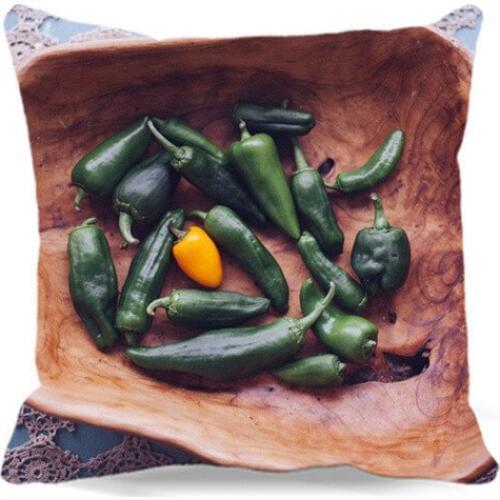 Yellow pepper and green pepper Home car bed decorative pillow case corn HOME textiles Soft square cotton polyester cushion cover
