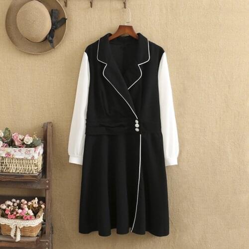 Plus Size Women Clothing Lapels Long Sleeves Chiffon Fabric Womens Blouses And Shirts In The Spring Fall Large Size Dress