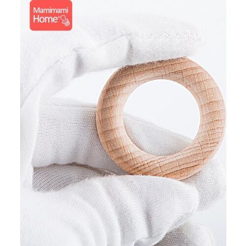 Mamihome 10pc 40mm-70mm Beech Wooden Ring Baby Teether Baby Gym Ring BPA Free Wooden Blank DIY Nursing Bracelet ChildrenS Goods