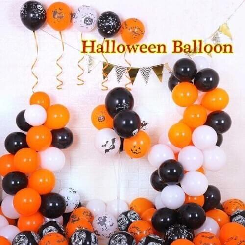 10pcs Halloween Decoration 12 Inch Thick Latex Balloons Ghost Festival Party Decoration Background Arrangement Balloons
