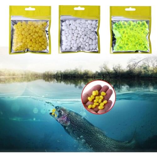 100Pcs/Lot Fishing Lure Corn Floating Boilies Flavoured Soft Lure Grass Carp Bait Silicone Soft Plastic Bait Artificial Lures