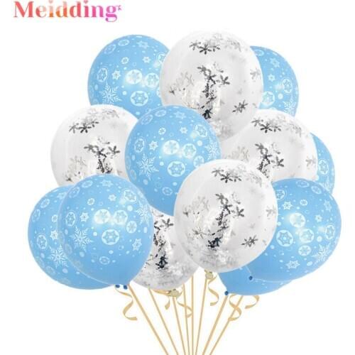 Christmas Snowflake Confetti Latex Balloons Adult Kids Birthday Party Decoration Kids Globos Toys Xmas New Year Party Supplies