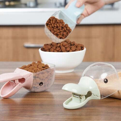 2pcs Pet Food Scoop Billed Long Duck Shape Creative Design Multifunctional Cat Dog Food Spoon ABS Material Pet Supplies