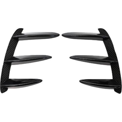 2Pcs Bumper Spoiler Heat-resistant Anti-scratch Gloss Black Wolves Fangs Rear Bumper Air Vent Splitter