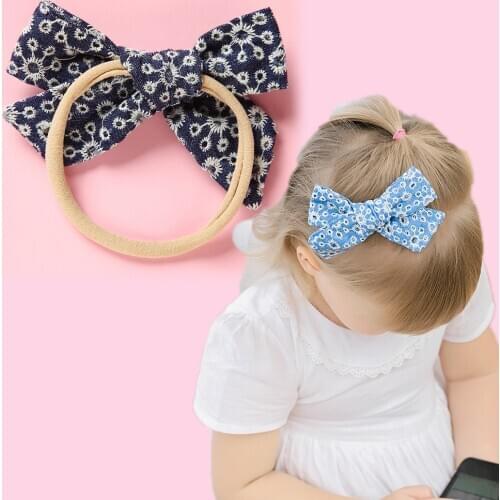 3pcs/set Print Hollow Baby Bow Nylon Headbands Barrettes Elastic Hair bands Hair Clips For Children Baby Girl Hair Accessories