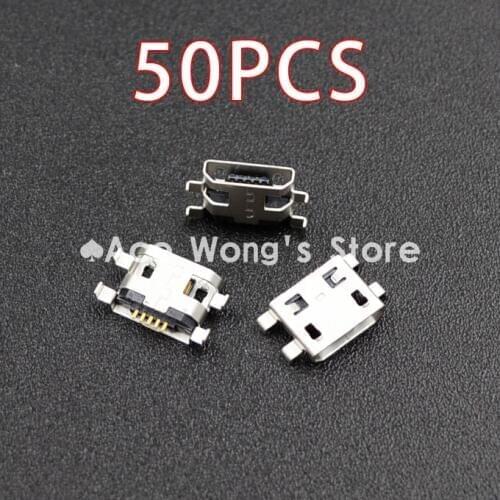 Wholesale 50pcs Micro USB 5pin B type Female Connector Flat Mouth Jack 0.8 Connector For Mobile Phone Charging Socket (A-04)