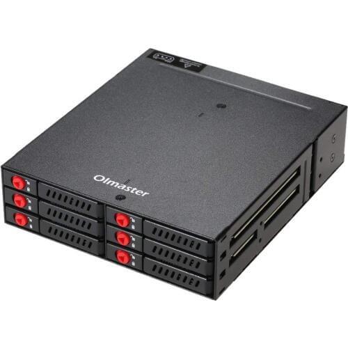 6-Bay 2.5inch SATA SSD HDD Hot Swap Mobile Rack/Enclosure Hard Disk Enclosure Rack Data Storage For 5.25 Drive Bay