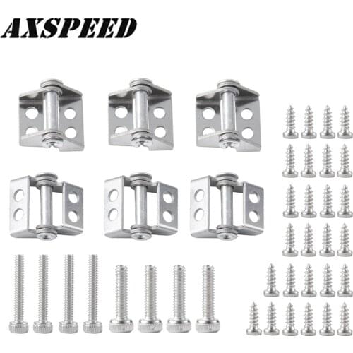AXSPEED 6PCS/Set RC Car Trailer Cargo Box Hinge Metal Hinge with Screws for 1/14 Tamiya RC Truck Car Upgrade Parts
