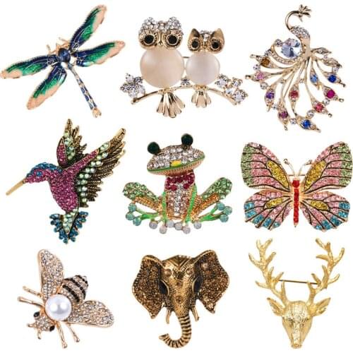 Cute Butterfly Peacock Brooch With Rhinestones For Womens Clothing Accessories Badges Lapel Pins Female Jewelry Corsage Gift