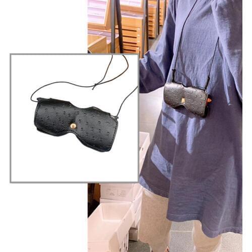 Glasses Lanyard Hanging neck Clip Glasses Bags Fashion Women Man Portable Leather Eyeglass Case Sunglasses Protection Cover