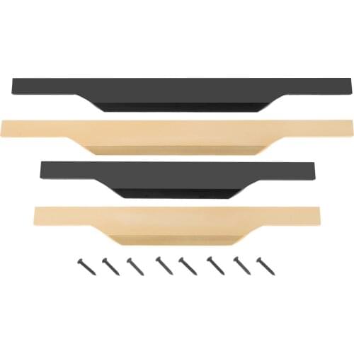 Long Hidden Handle 300mm/400mm Black/Gold Pull Hard Aluminium Alloy Knob Modern Simple Fashion Kitchen Cupboard Bathroom w/screw