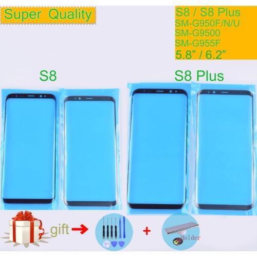 For Samsung Galaxy S8 G950 G950F SM-G950F S8 Plus G955F SM-G955F Touch Screen Front Glass Panel Outer Glass Lens NO LCD S8
