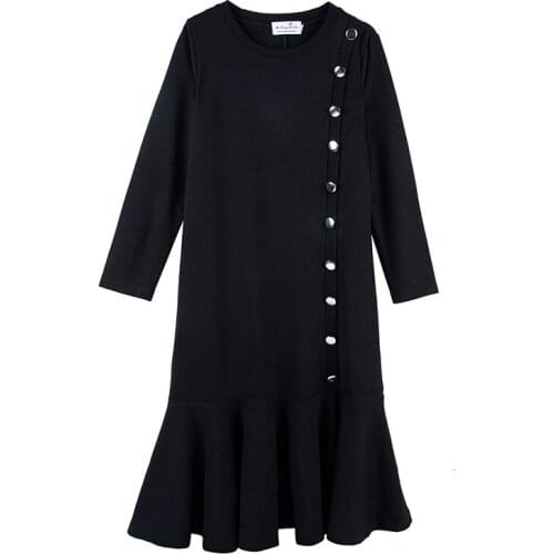 Elegant Vestido Festa Plus Size Dress Long Sleeve Black Women Dress Autumn Mermaid Women Clothes Mermaid Vestidos