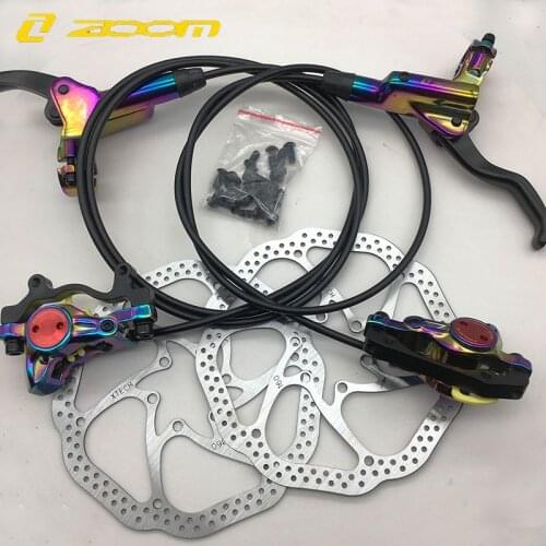 ZOOM HB-875 Iridescent MTB Bike brake Hydraulic Disc brake Aluminum Alloy 800/1400mm bicycle Caliper clamp mountain bike