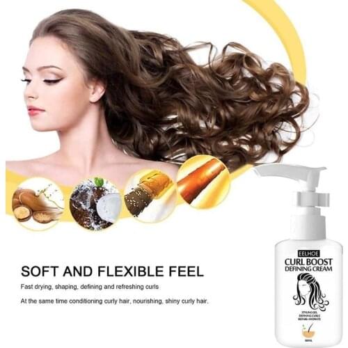 60ml Hair Care Elastin Defining Cream Perfect Curls Hair Booster Cream Instant Effect Drying Frizz Control Hair Style Setting