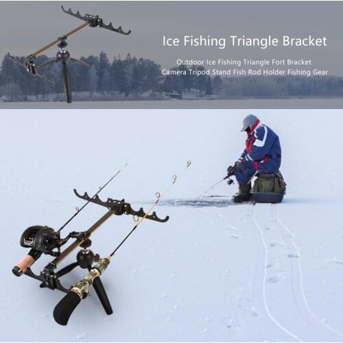 Stainless Steel Fishing Bracket Pole Support Holder Camera Tripod Stand Folding Frame Winter Ice Fish Rod Triangle Fort Bracket