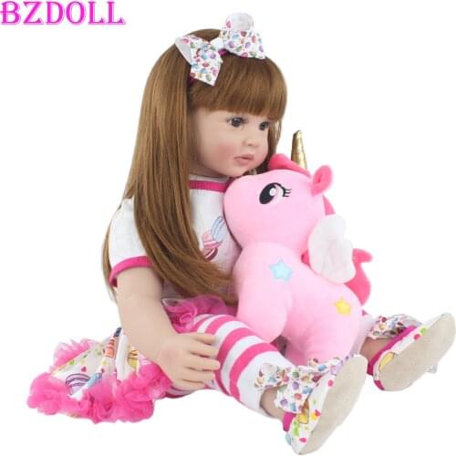 60cm Reborn Toddler Doll Silicone Vinyl Princess Babies Alive Bebe Kid Birthday Gift Play House Accompanying Toy
