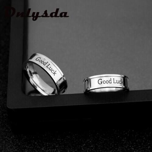 Aliexpress Fashion Simple Good Lucky Ring Wedding Promise Ring For Women Men Exclusive Couple Engagement Jewelry Christmas Gift