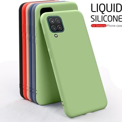 Fashion Liquid Silicone Case For Samsung Galaxy A12 A 12 SM-A125F/DS Samsunga12 Galaxya12 Phone Cover Shockproof Colorful Fundas
