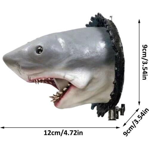 Wall Mounted Shark Head Sculpture Hand Painted Statue with Amazingly Realistic Detail Easy to Hang Animal Head Wall Art Decor