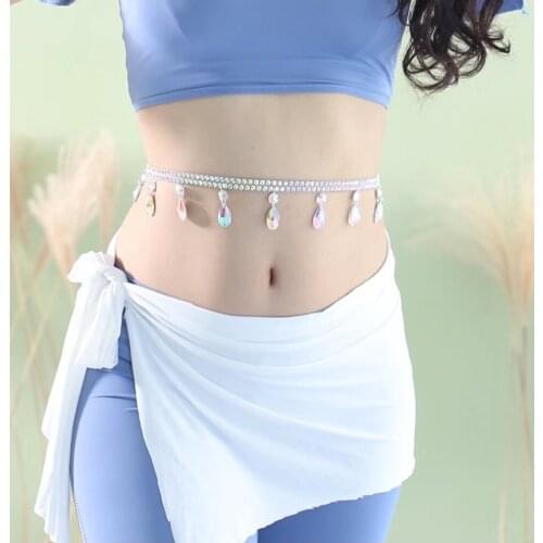 New rhinestone body chain belt crystal waist chain belly dance jewelry handmade gold glittering waist chain