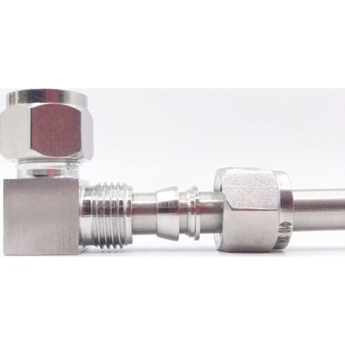 90 Degree Elbow 1/8" 1/4" 3/8" 1/2" 3/4/6/8/10/12/14/16/18/20/25mm OD Double Ferrule Compression Union Connector 304 Stainless
