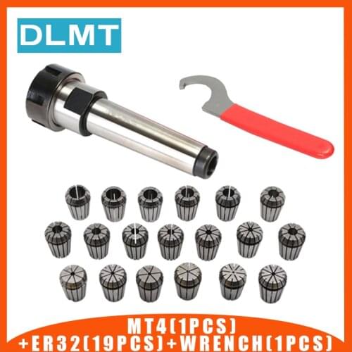 19PCS ER32 Spring Clamps and MT4 ER32 1PCS Collet Chuck Morse Holder and ER32 Wrench 1PCS For CNC Milling Lathe tool